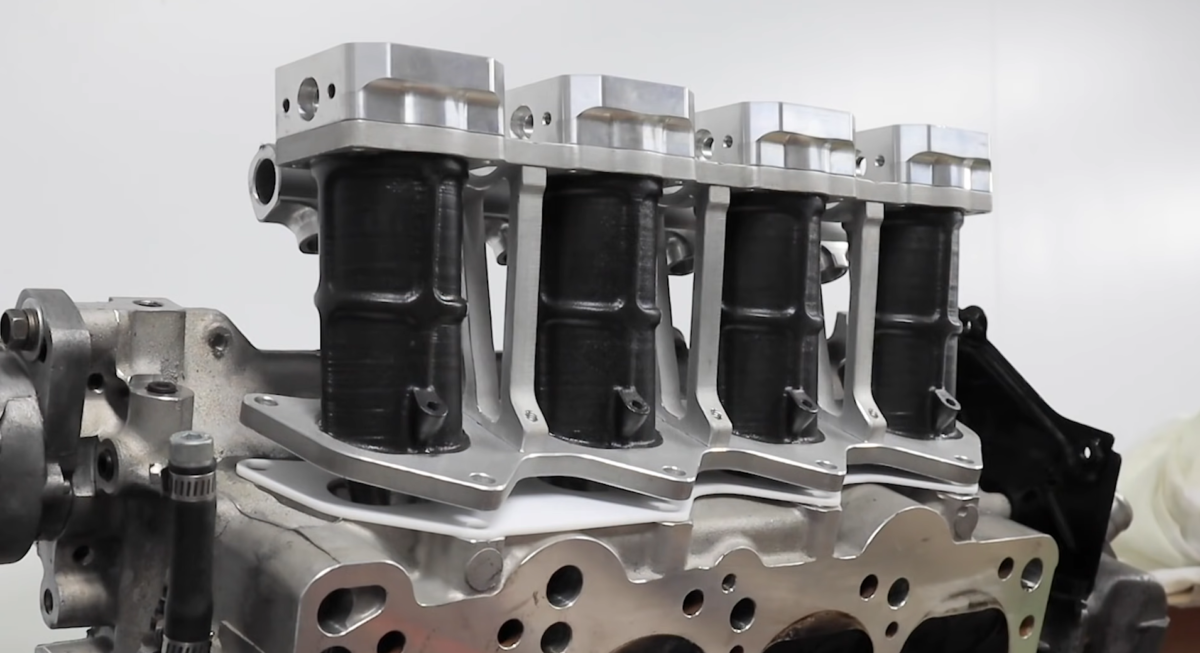 Race engine using a hybrid of 3D printed parts, billet parts, & pre-preg carbon fiber parts