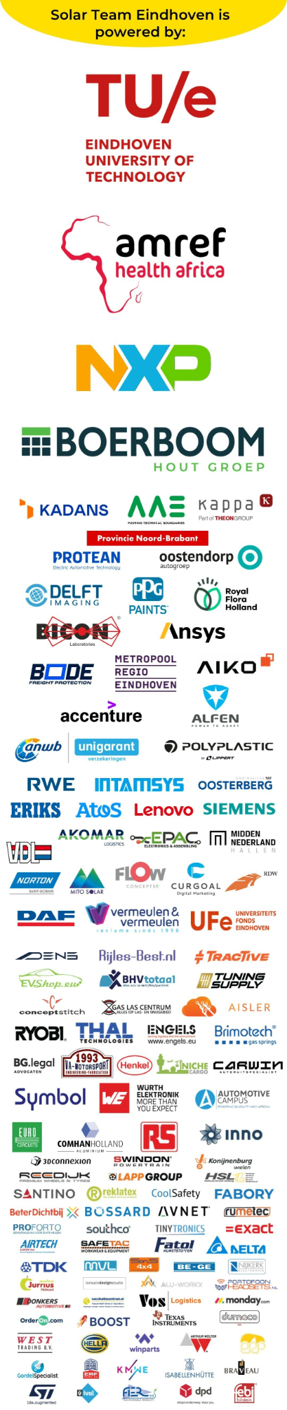 Solar Team Eindhoven partners and supporters